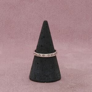 sterling silver floral stack band ring size 7.25